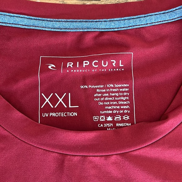 Rip Curl Burgundy S/L Rashguard - Picture 5 of 9